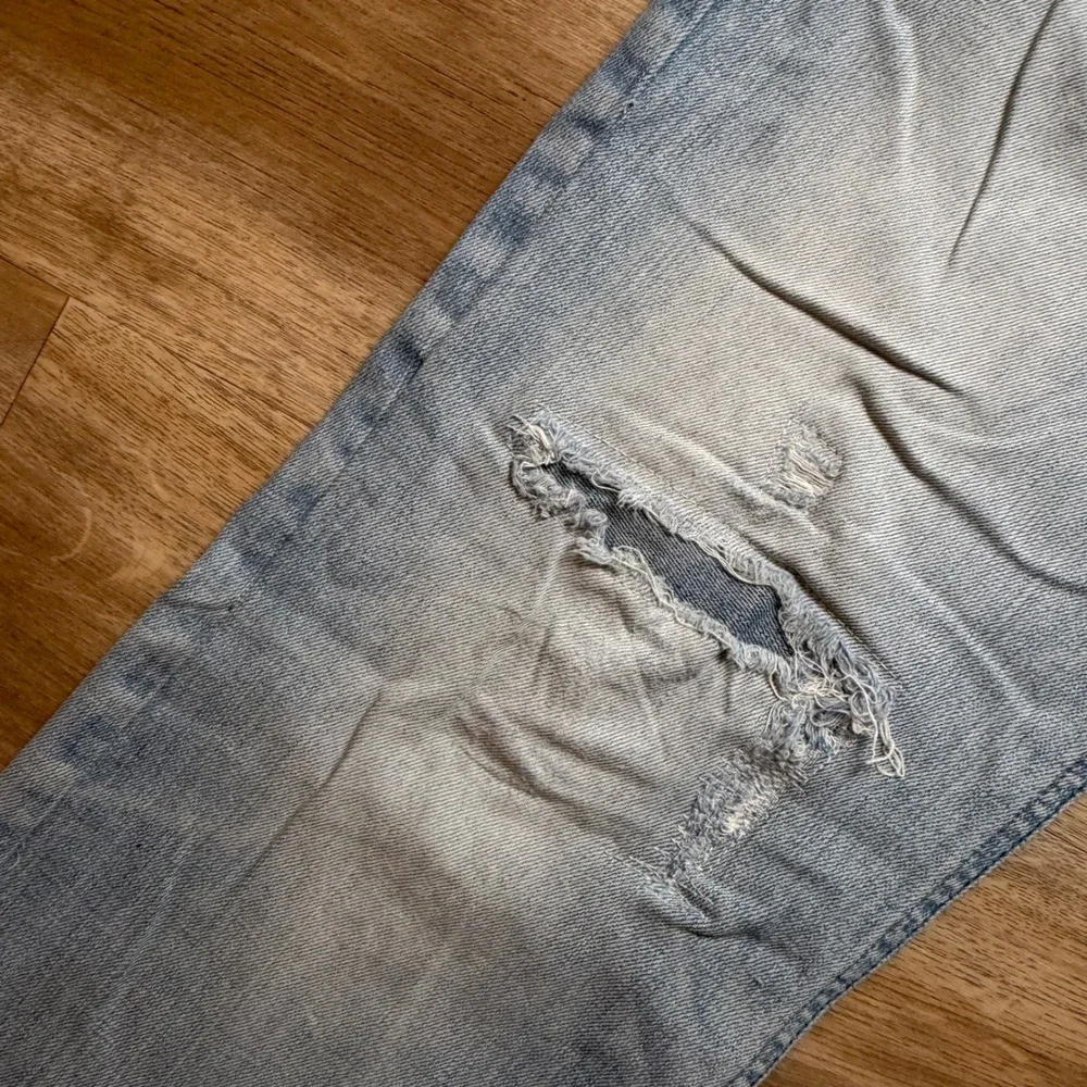 Diesel Zatiny Jeans Mens 34x34 Light Wash Distressed Bootcut Denim 008W7 Stretch - Picture 7 of 16